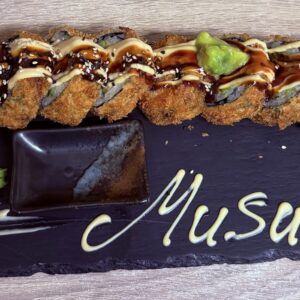 A57. Salmonskin Tempura Rolls